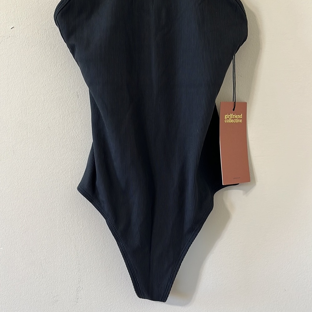Girlfriend Collective Black Marlow High Neck Bodysuit Size XS NWT - Picture 4 of 10